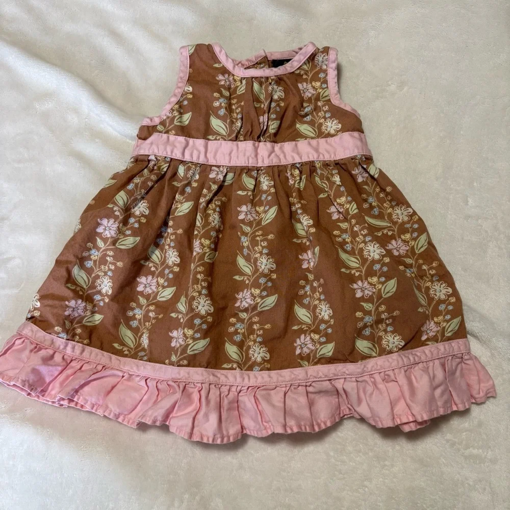 Oshkosh B’Gosh 12 month flower sun dress pink ruffles